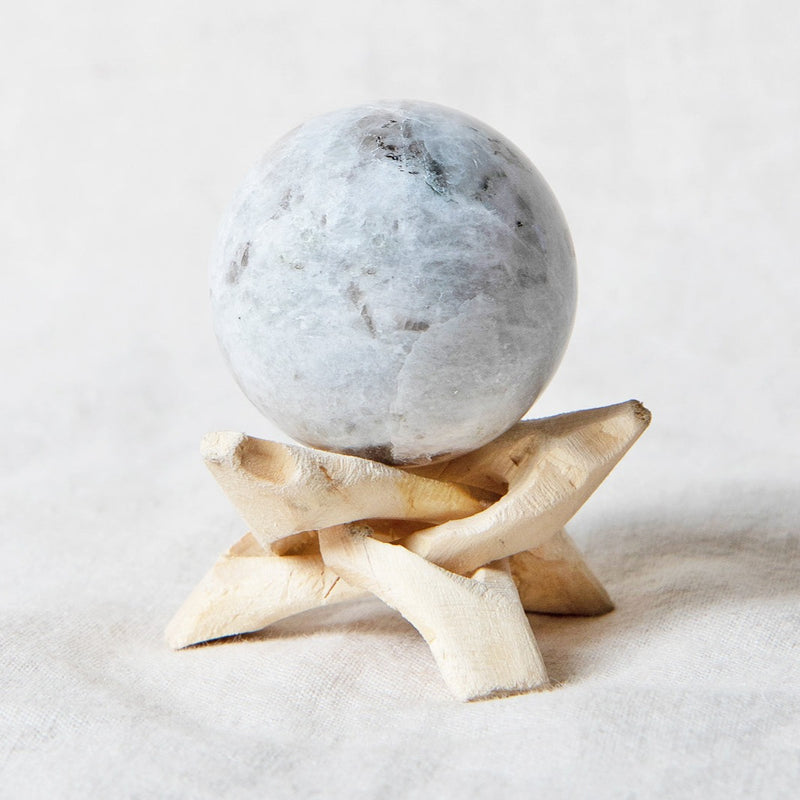Rainbow Moonstone Sphere with Tripod
