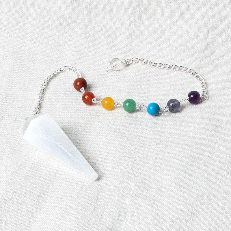 Selenite Chakra Pendulum
